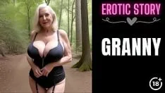 Reproducir [historia de la abuela] sexo con una gilf cachonda en el jardín parte 1