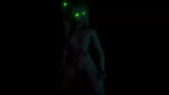 Reproduzir Rave explícito de Cyberpunk de Rebecca: Striptease de biquíni 3D ao ar livre com tatuagens e bunda grande